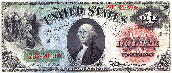 George Washington 1 Dollar Note 1869