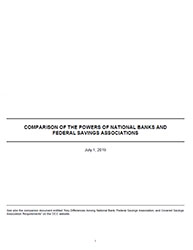 Comparison of the Powers of National Banks and Federal Savings Associations