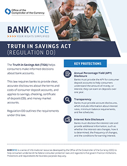 Truth in Savings Act (Regulation DD) Cover Image