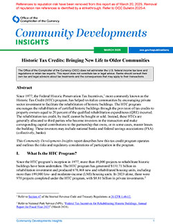 Community Affairs Insights: Historic Tax Credits Cover Image