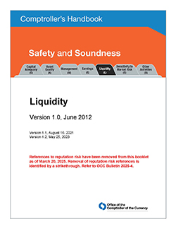 Comptroller's Handbook: Liquidity
