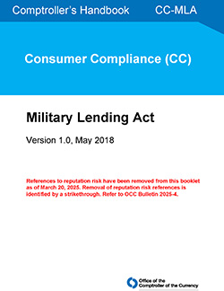 Comptroller's Handbook: Military Lending Act
