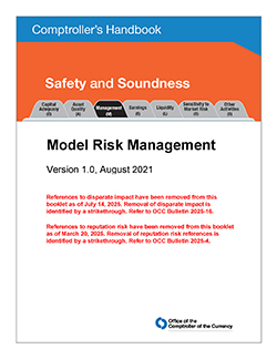 Comptroller's Handbook: Model Risk Management