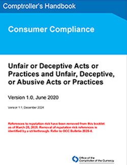 Comptroller's Handbook: Unfair or Deceptive Acts or Practices and Unfair, Deceptive, or Abusive Acts or Practices