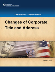 Licensing Manual: Changes of Corporate Title and Address Cover Image